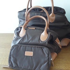 Canvas/ F Leather Set of 3 Weekend/Travel/Belt Bag